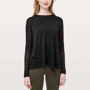 Lululemon Sweetest Day Long Sleeve Burnout Black SZ 4
